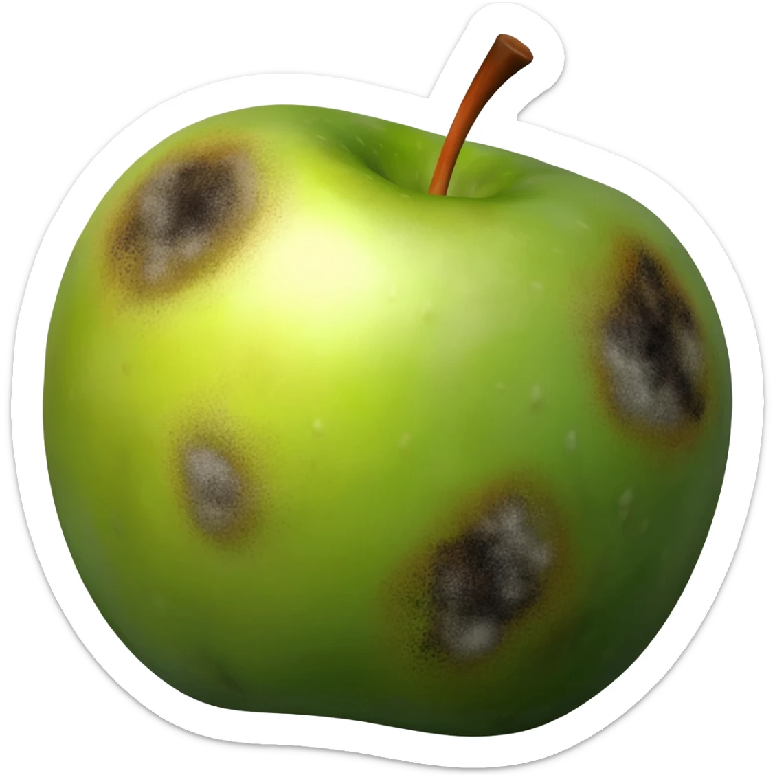 Rotten green apple sticker