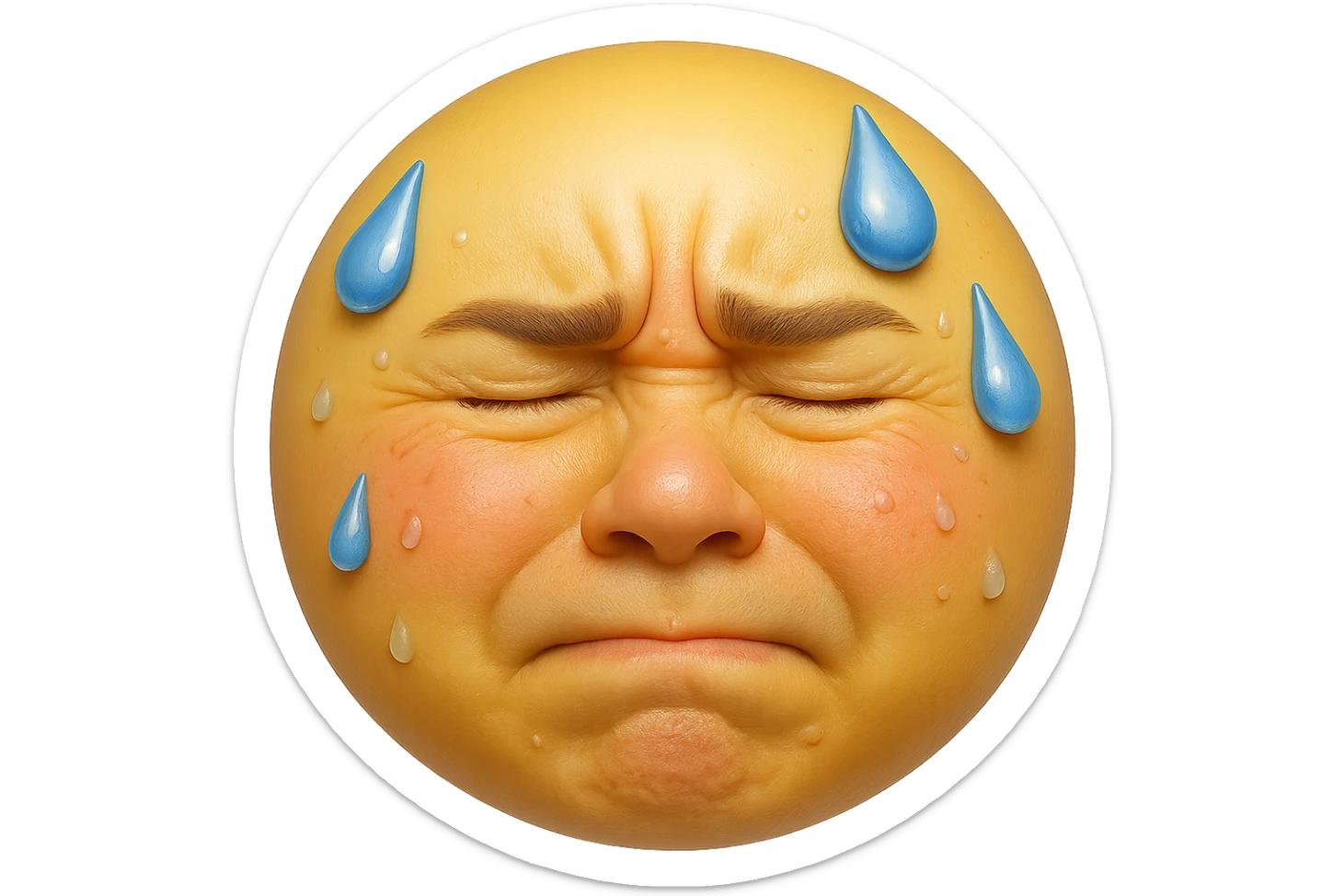 emoji stile iphone che riguarda l'argomento "stipsi/andrò al bagno oggi?", iperrealistico 4k sticker