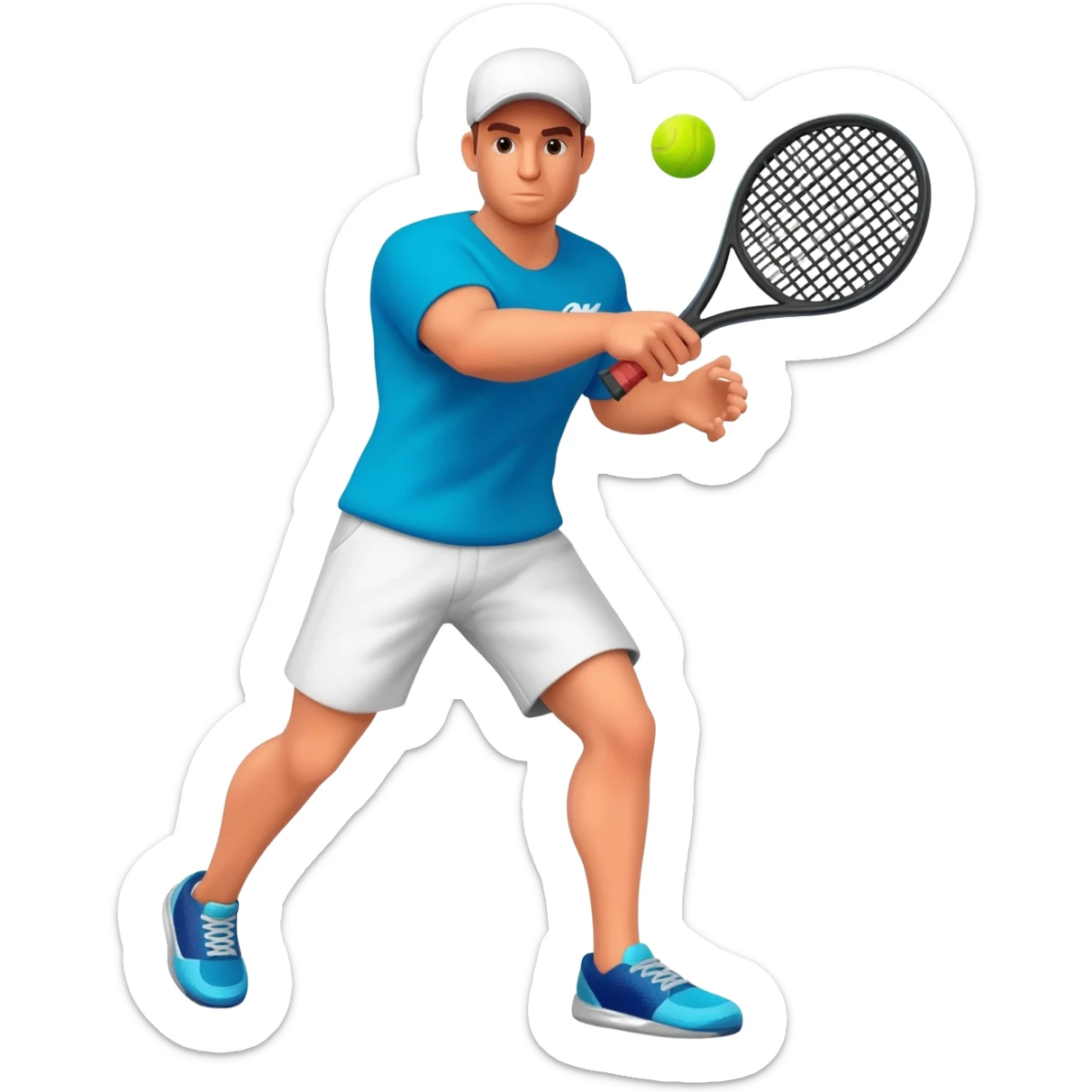 full body whi guy playing padel sticker