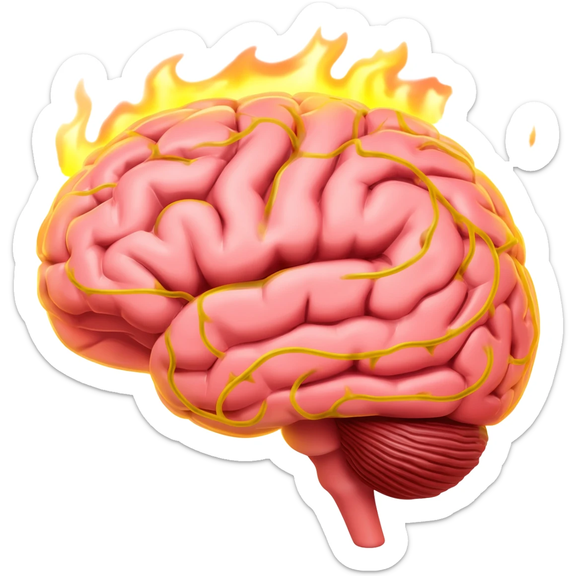 brain and fire sticker