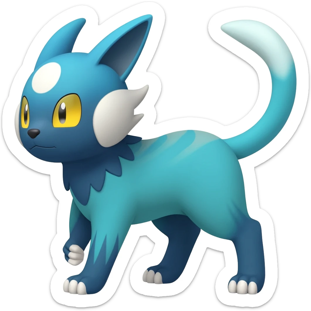 Umbreon-Glaceon-Sylveon-hybrid-animal-Fakémon-Pokémon-fusion sticker