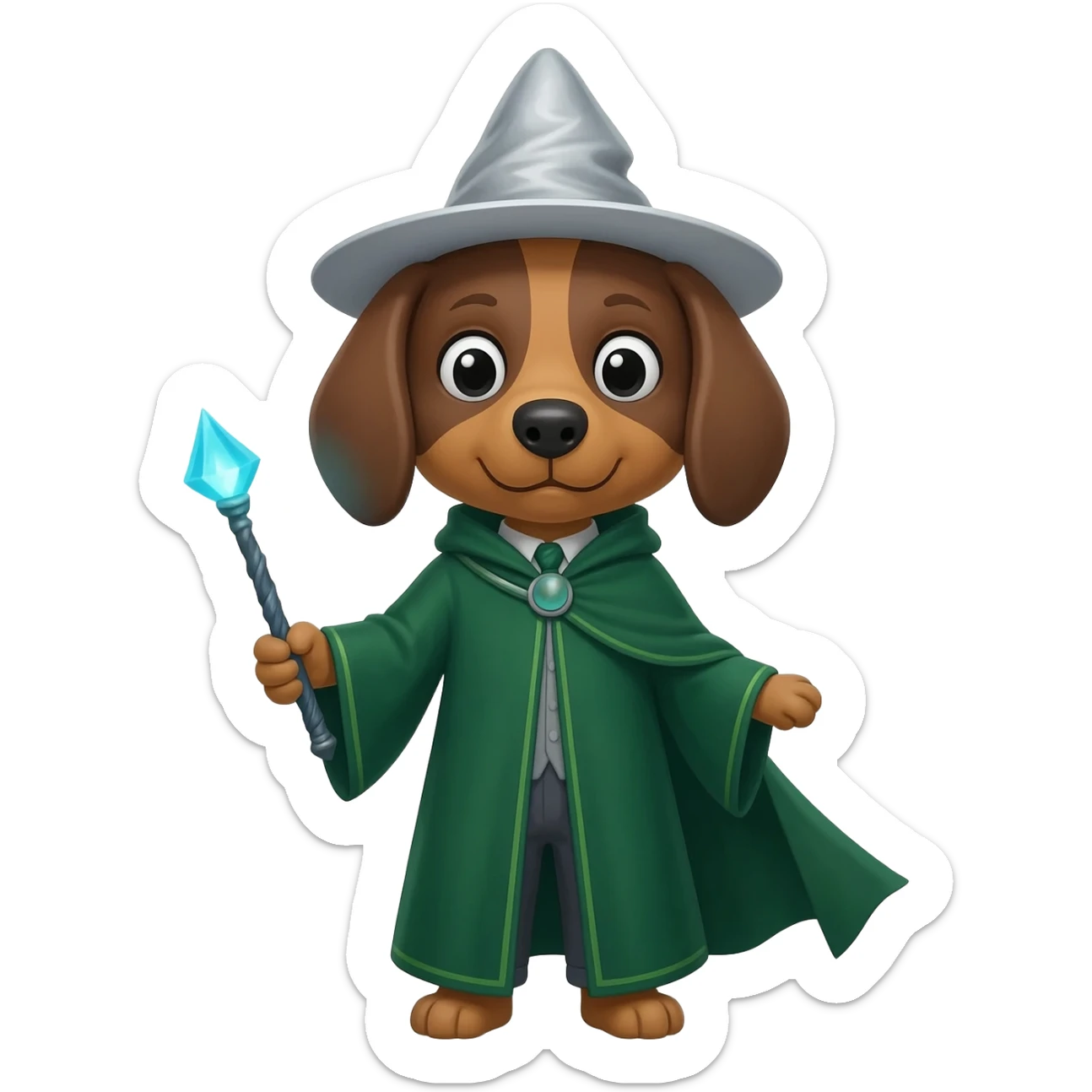 Dog wizard sticker