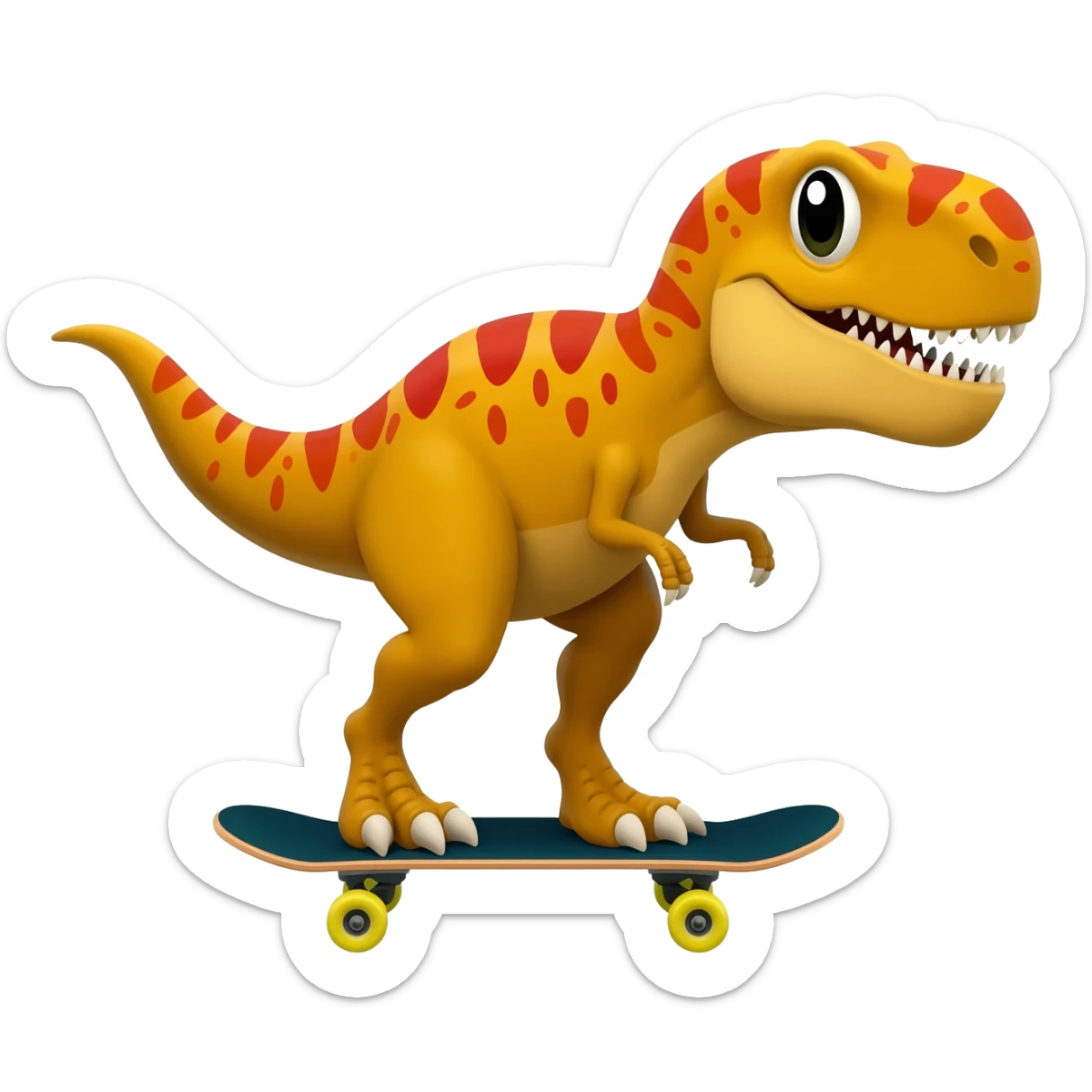 Dinosaur on a skateboard sticker