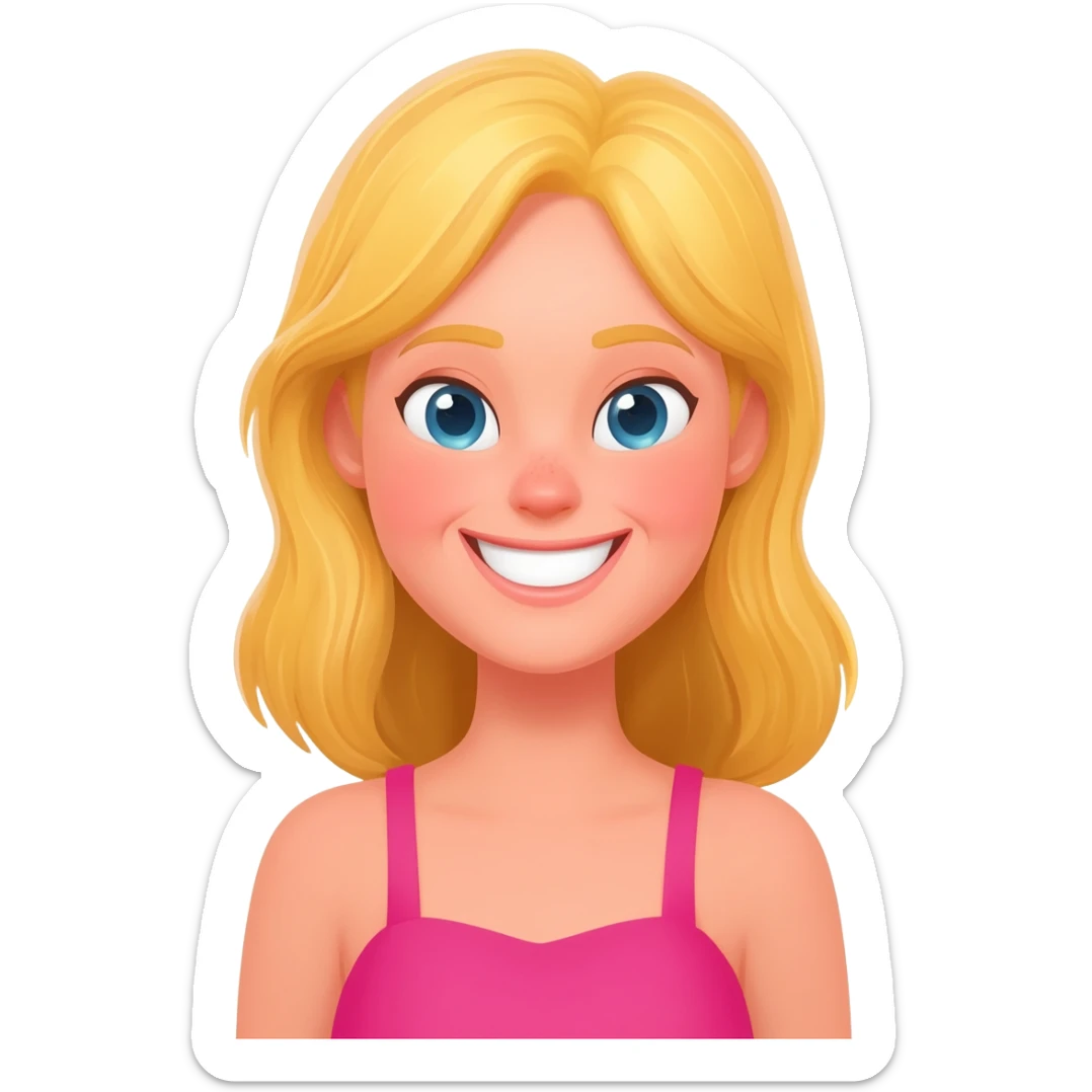 Happy girl, blond girl, party vibe sticker