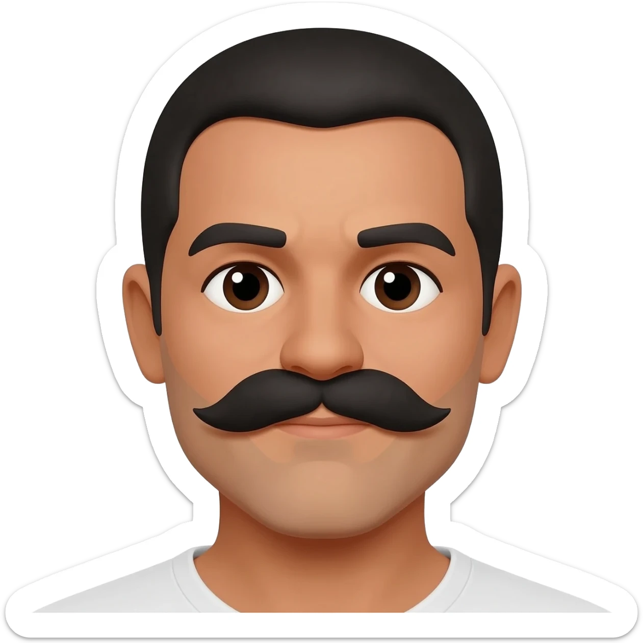 mexican male mustache "light brown skin color" sticker