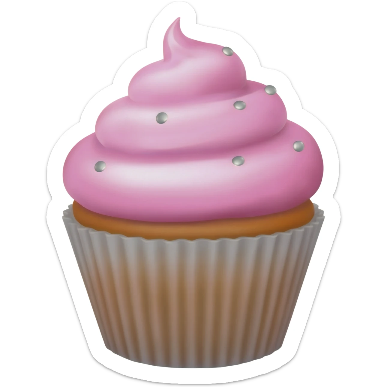Cupcake with pink icing sticker