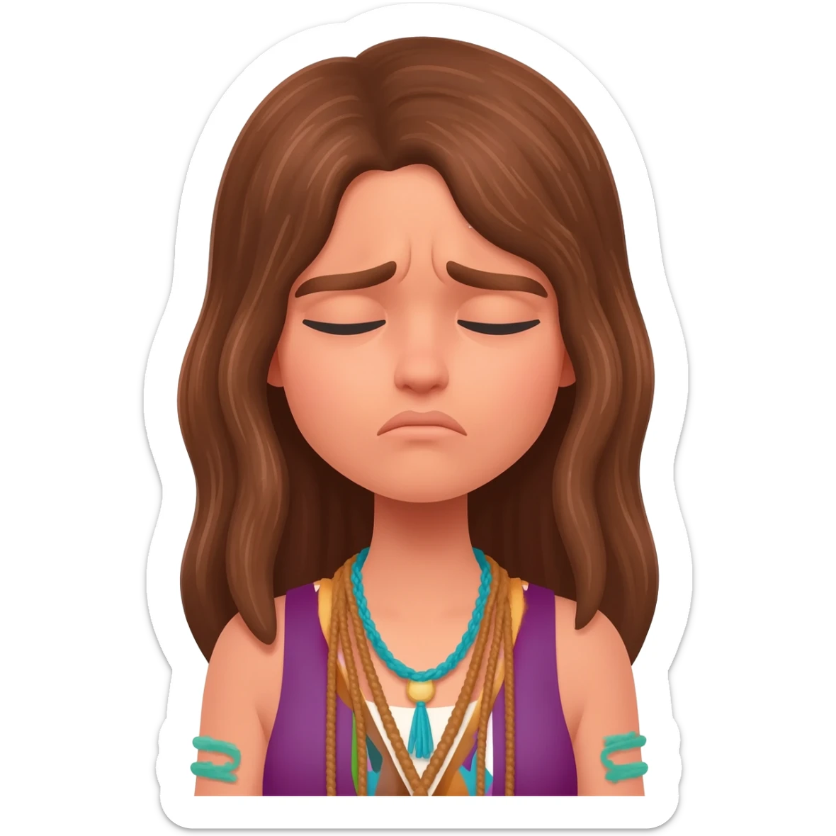 stressed out hippy woman sticker