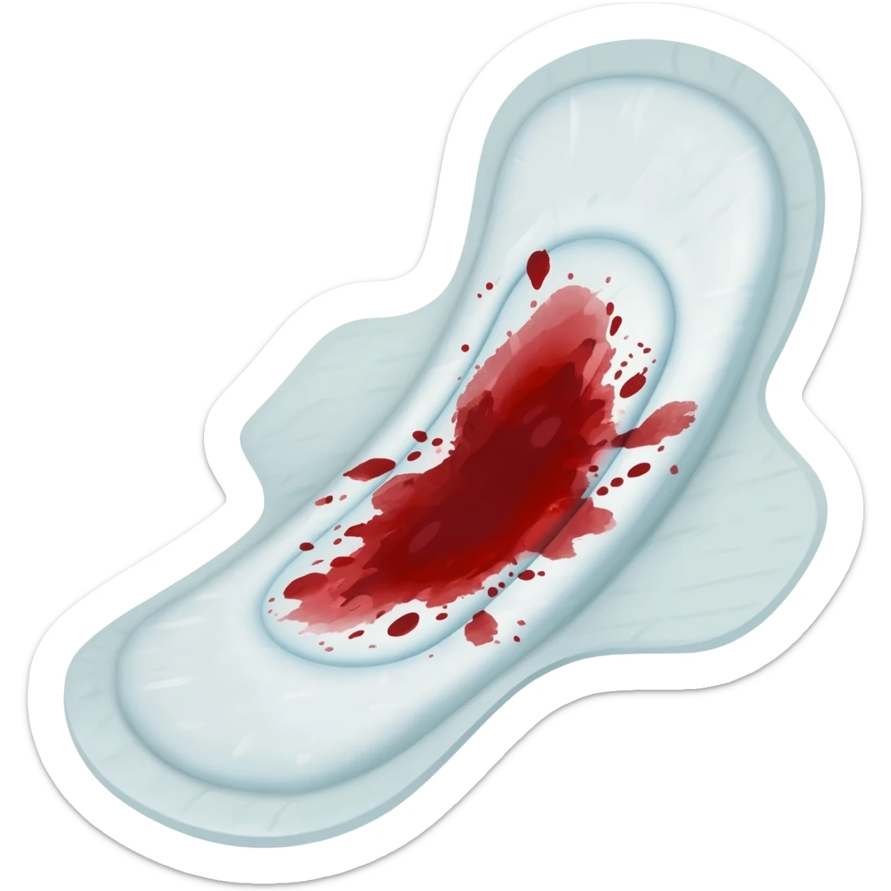 a sanitary pad with some blood splatters on it  sticker