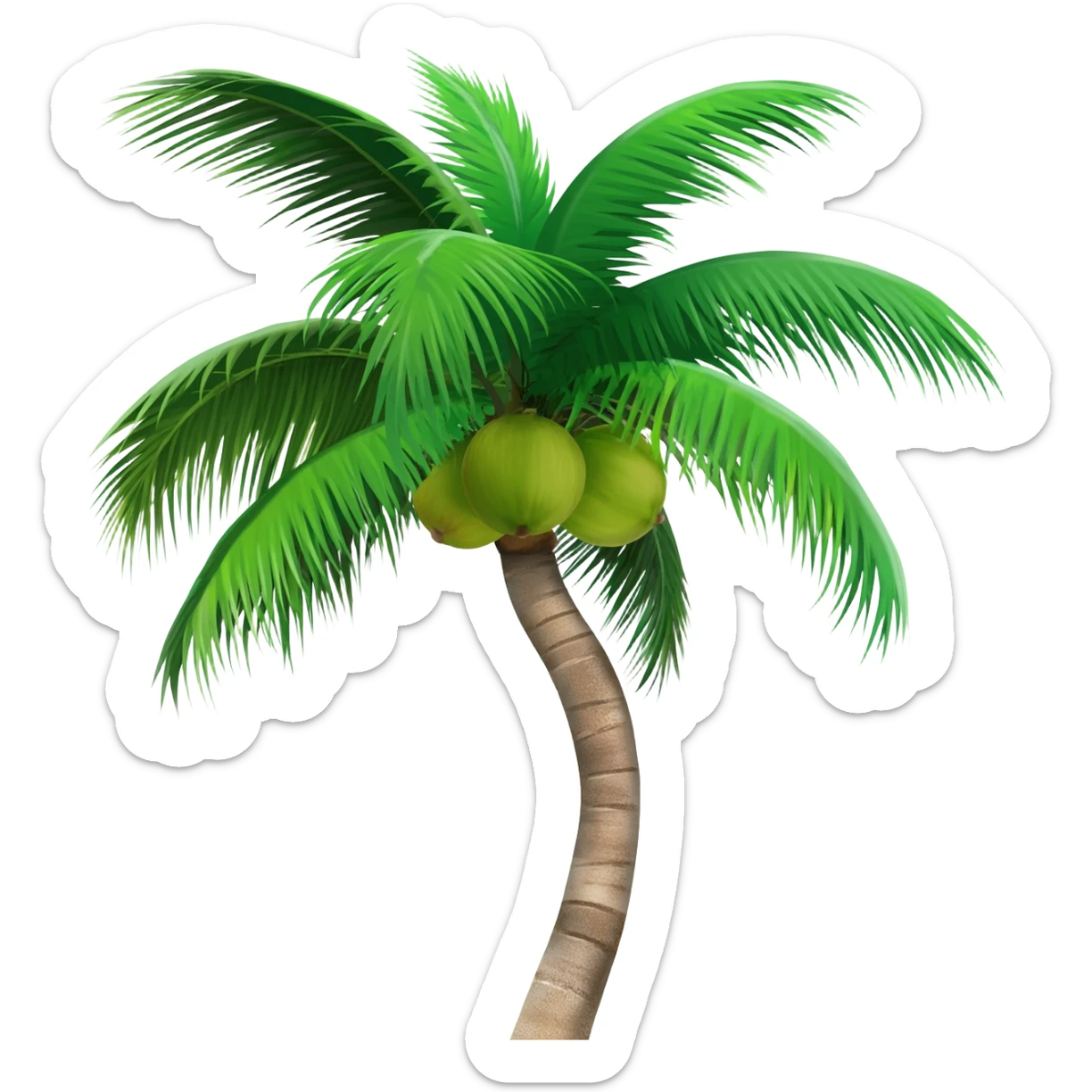 A coconut Tree animation Style sticker