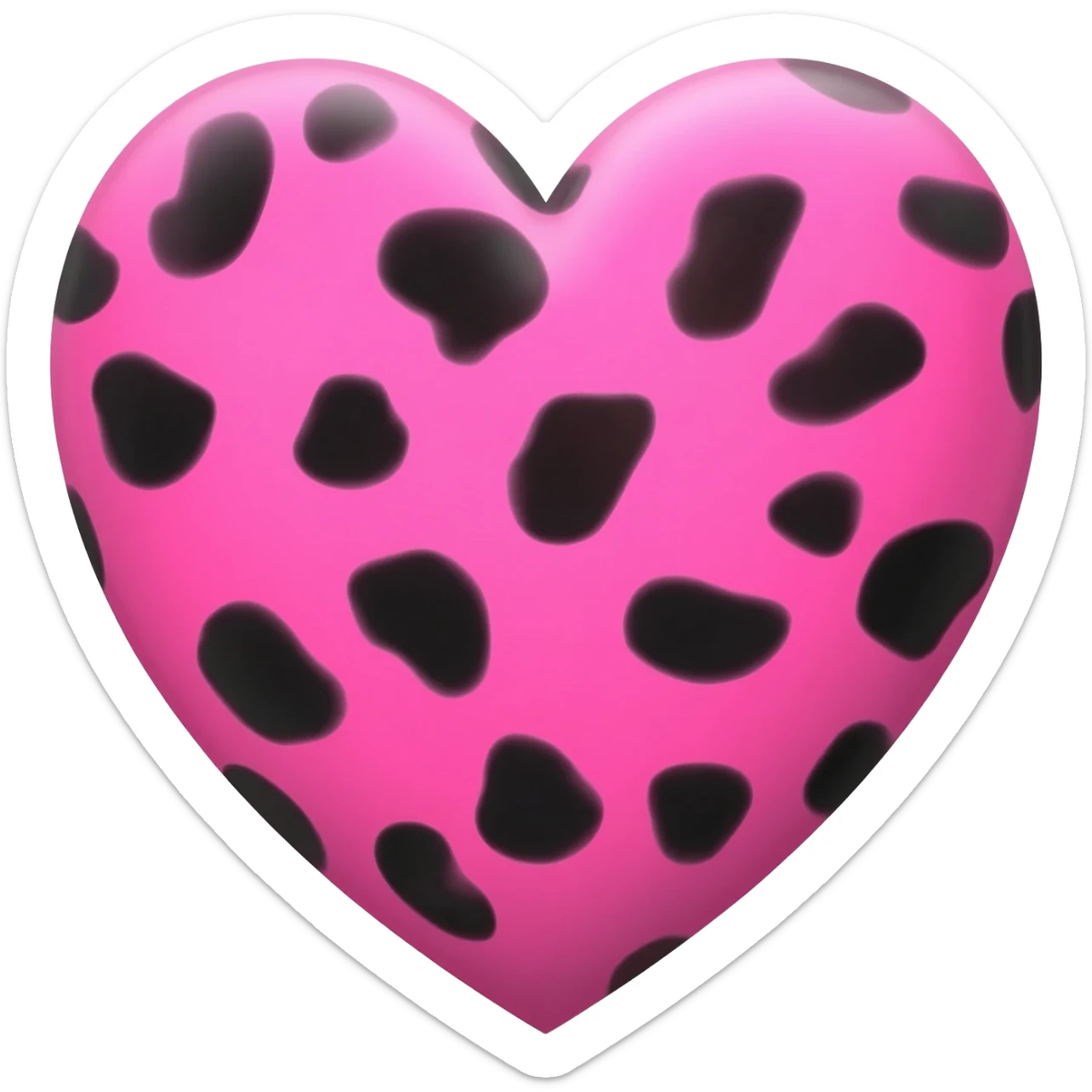Pink leopard print heart sticker