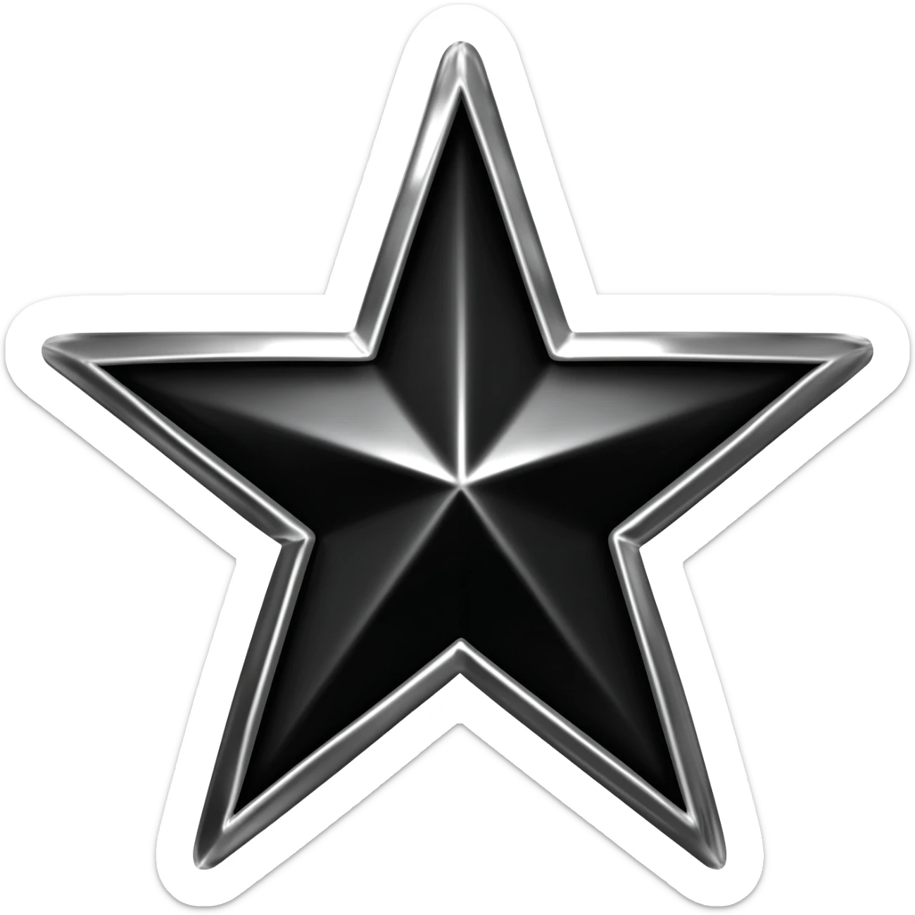 gothic star, black and silver, dramatic and stylish, no background sticker