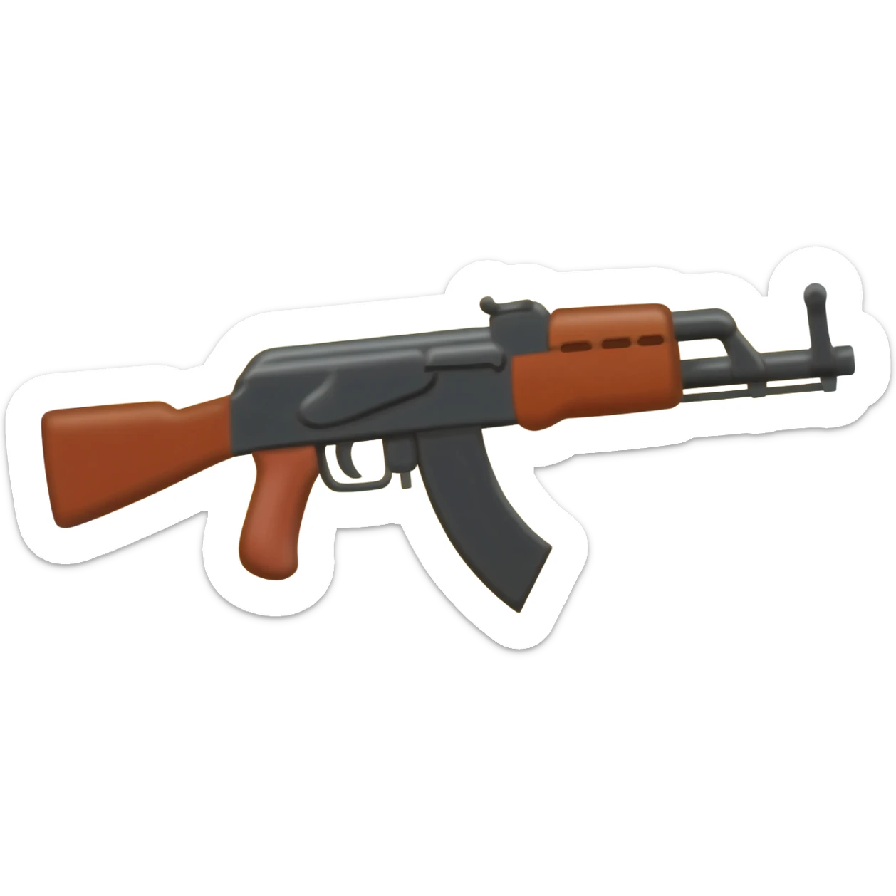 made an ak 47 emoji from rock material sticker