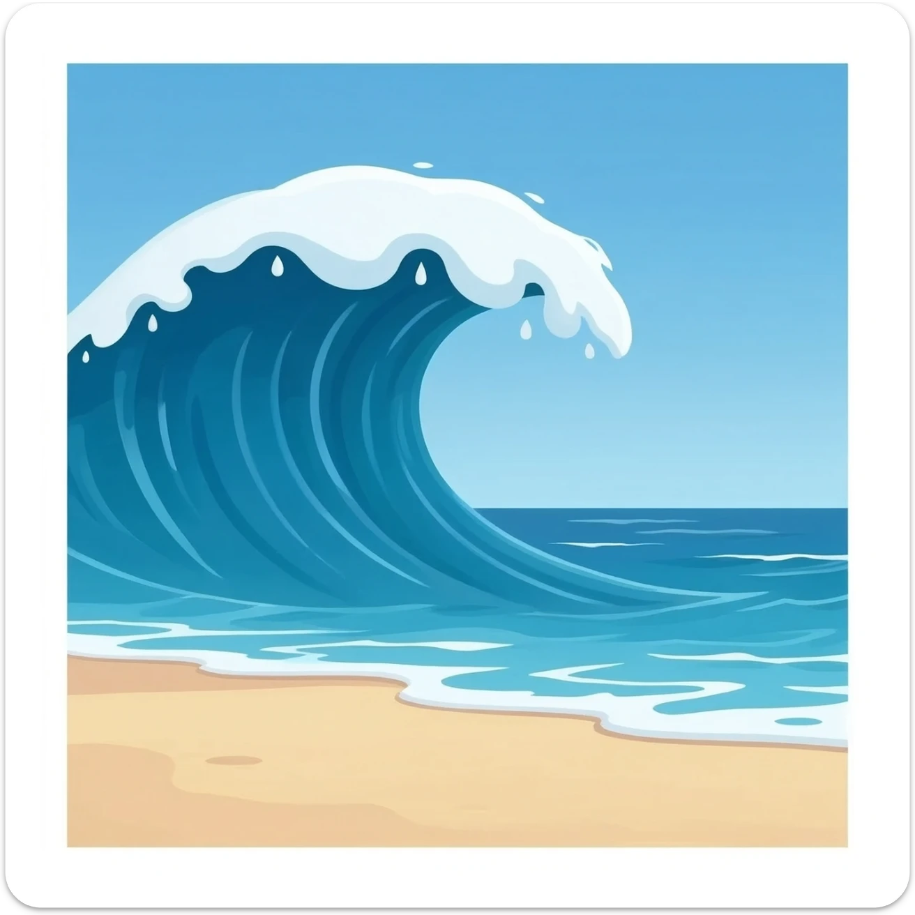 Tsunami in beach sticker