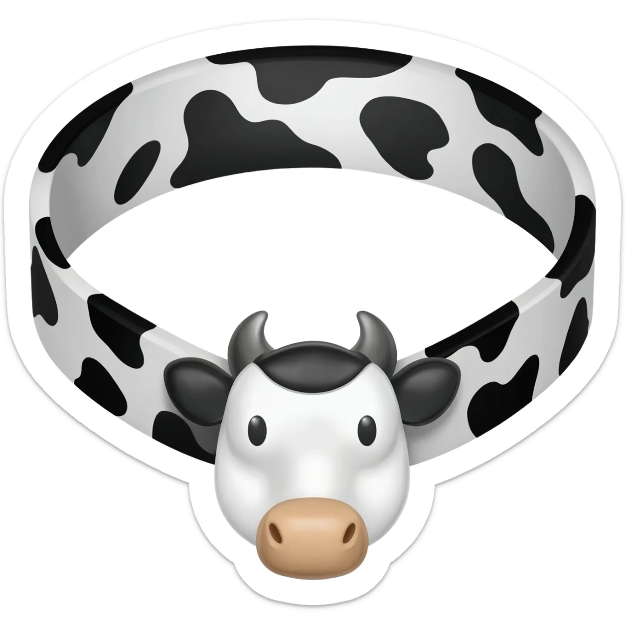 trapezoid form cowbell collar cow pattern sticker