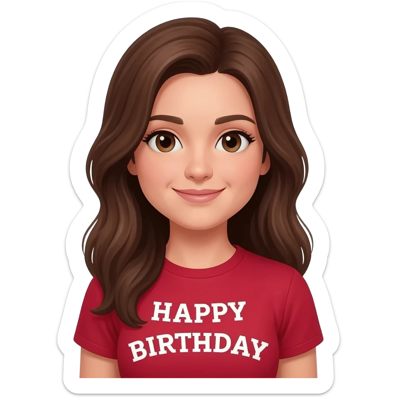 Brown hair woman ohio state shirt saying happy birthday sticker