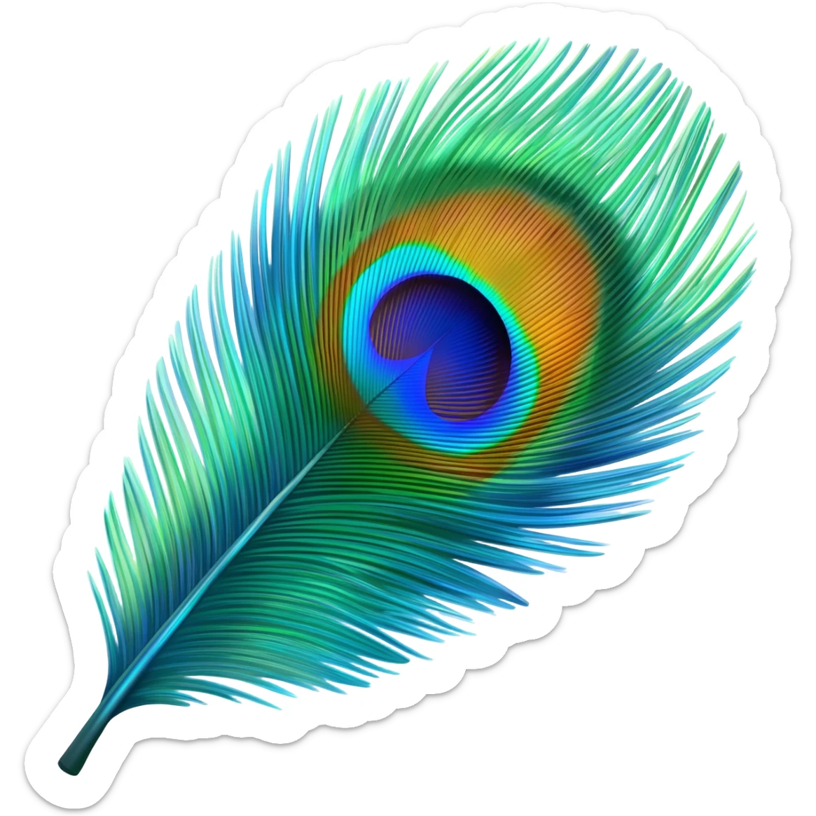 Feather of peacock sticker