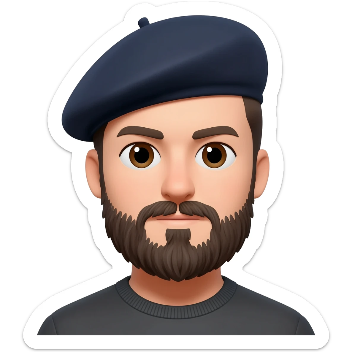 beard and beret sticker