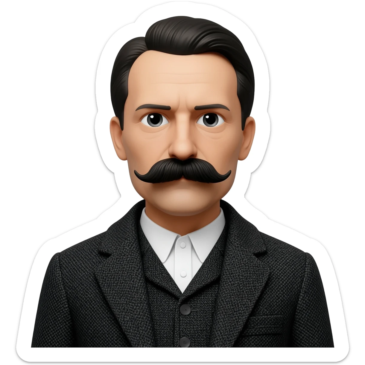 emoji with Nietzsche moustache sticker