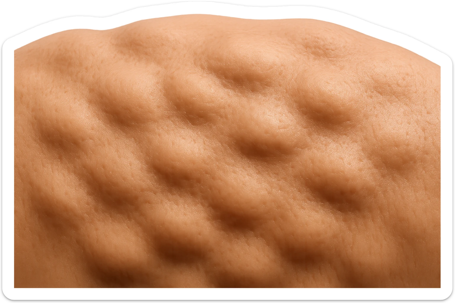 porzione di pelle con avvallamenti di grasso, iperrealistica 4k sticker