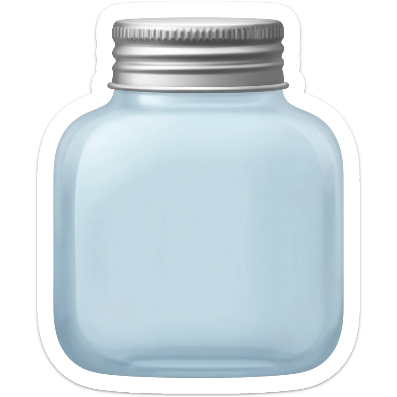 clear water syrup in glass bottle with a lid sticker