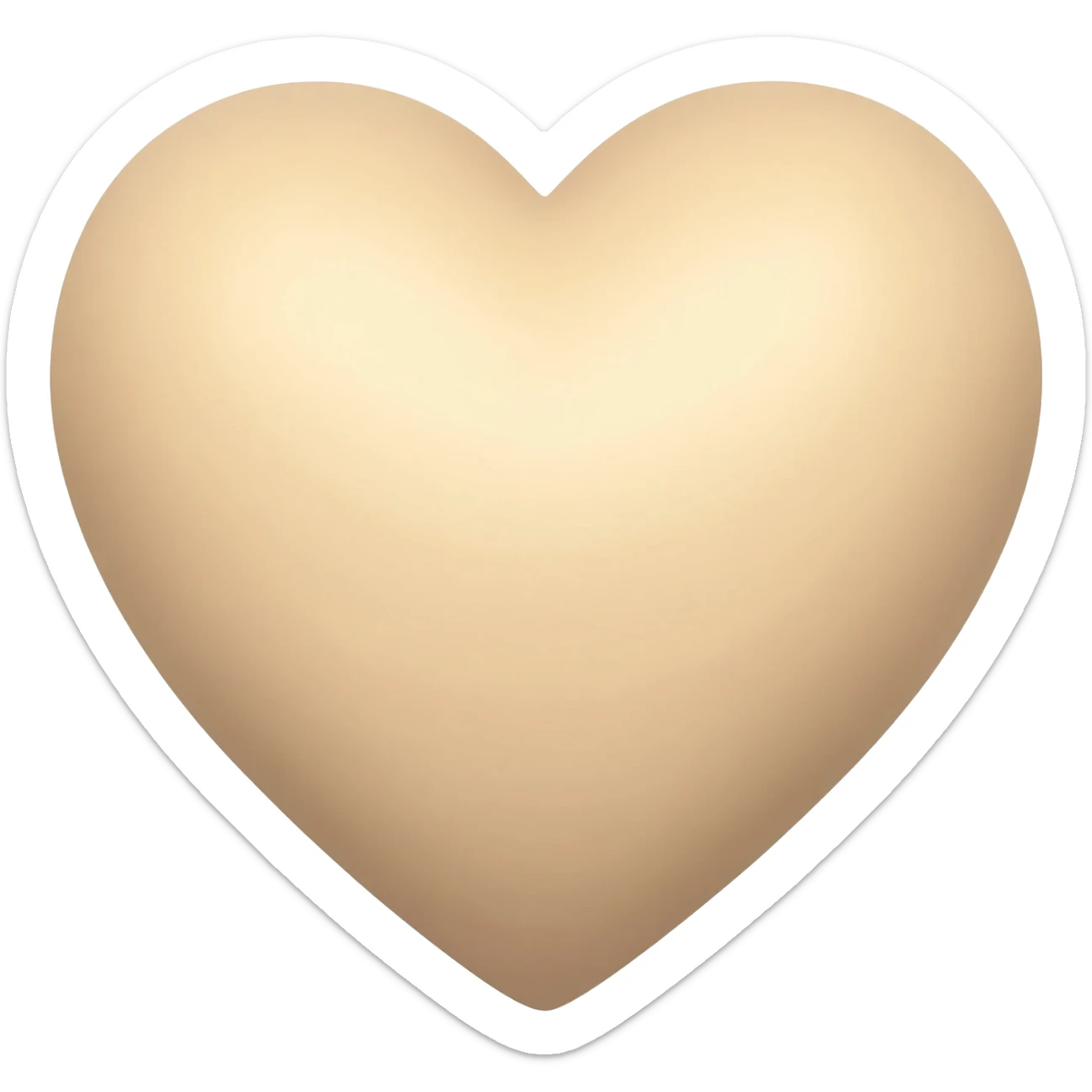 Cream heart emoji sticker