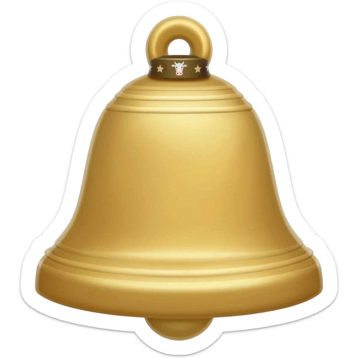 tiny trapezoid-shaped strict line square bell on a collar with cow pattern sticker
