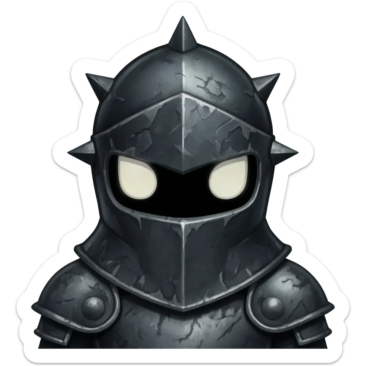 The knight head from hollow knight sticker