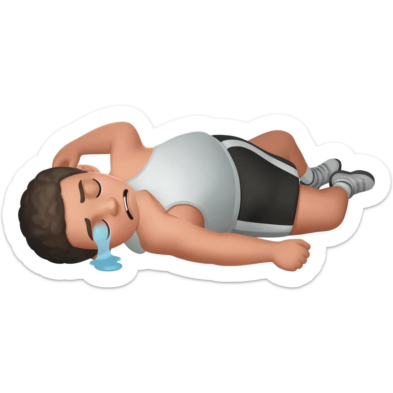 tired athlete on the floor sticker