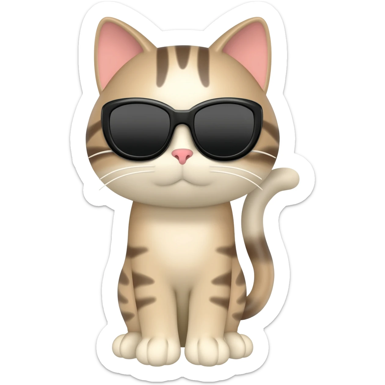 Cat wearing sunglasses sticker