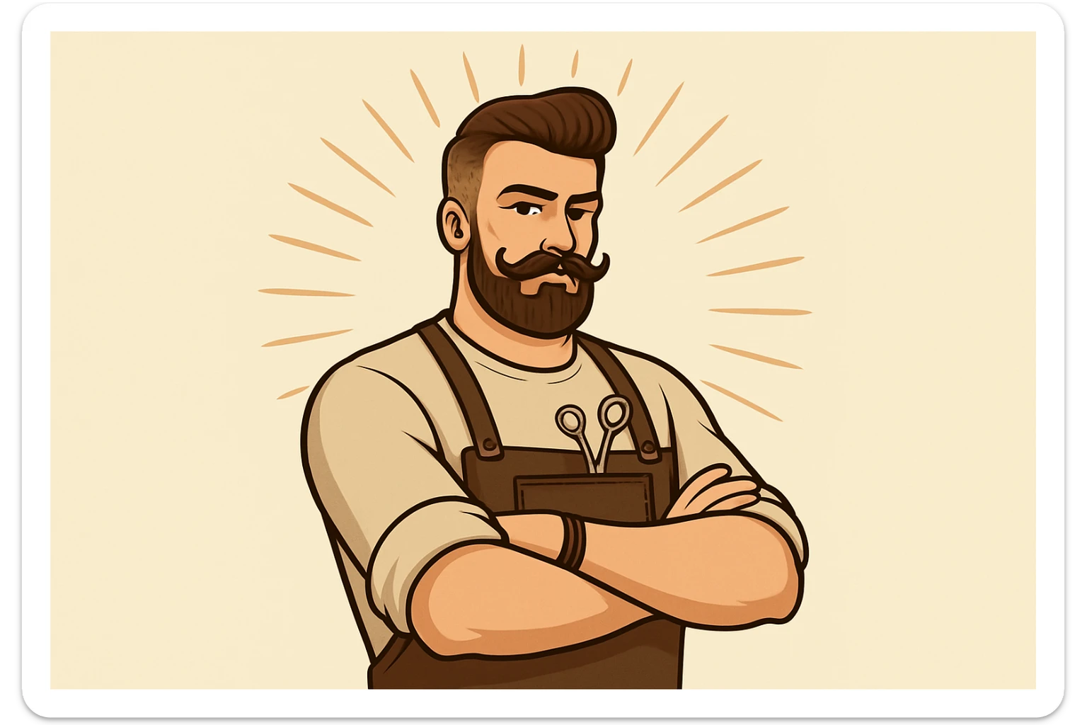 shu pozada turgan sartaroshni tuzib ber sticker