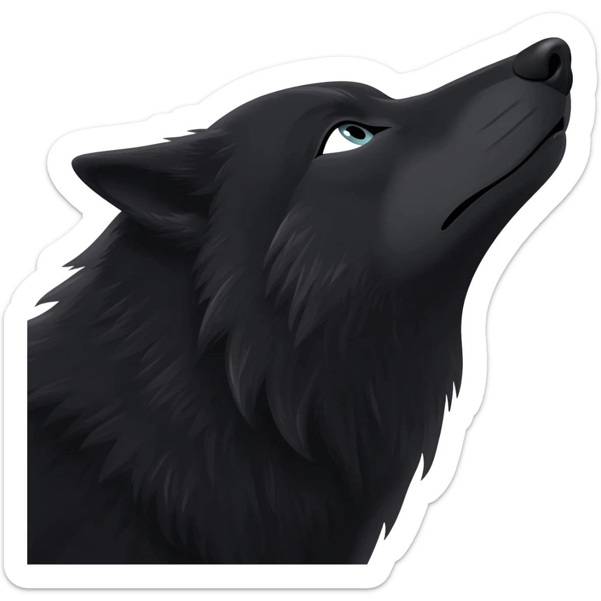 black wolf howling just head ,facing right side sticker