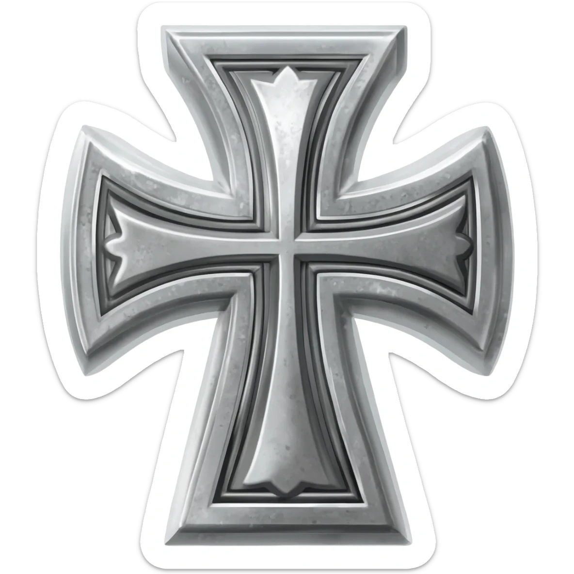 Silver templar cross sticker