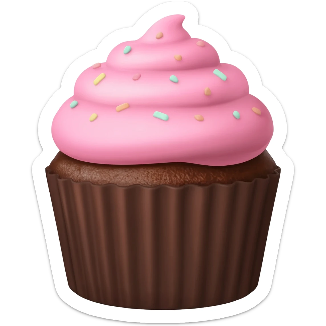 Cupcake with pink icing sticker