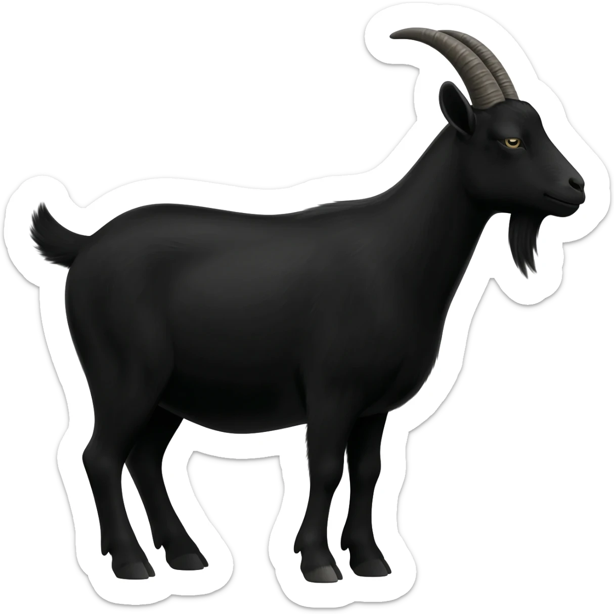 A black goat with black horns sticker