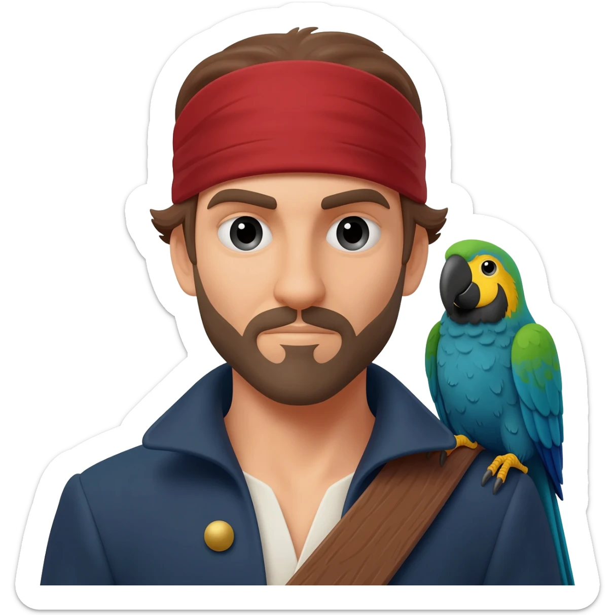 pirate and parrot sticker
