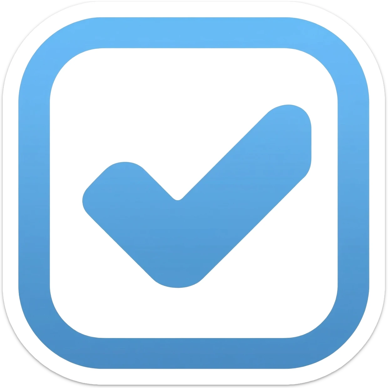 Blue tick sticker
