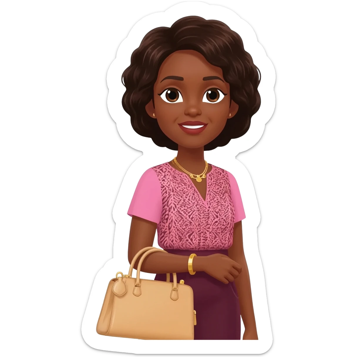 Gonemili Grace mode avec sac a main sticker