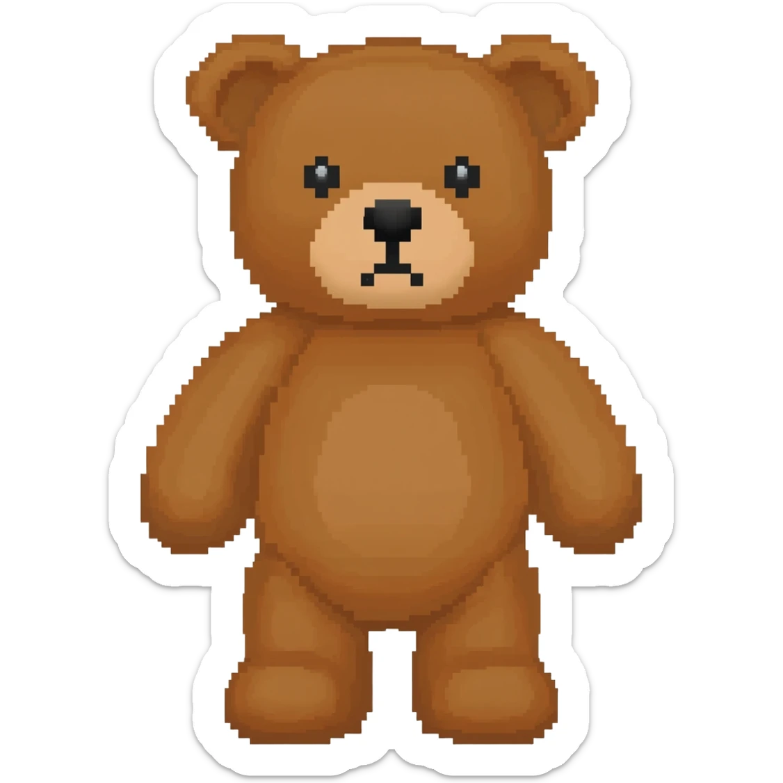 a 16 x 16 pixel art  teddy bear sticker