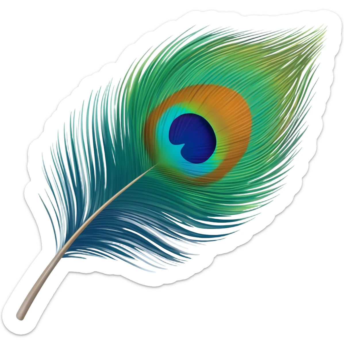 peacock feather sticker