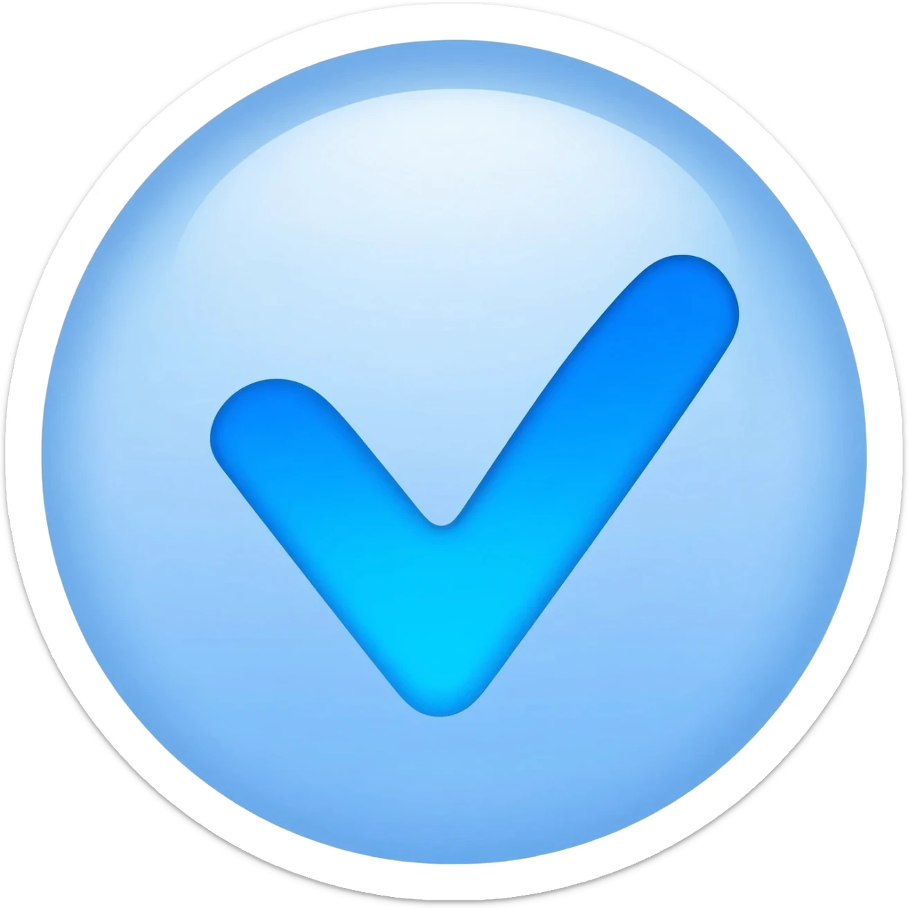 Blue tick sticker