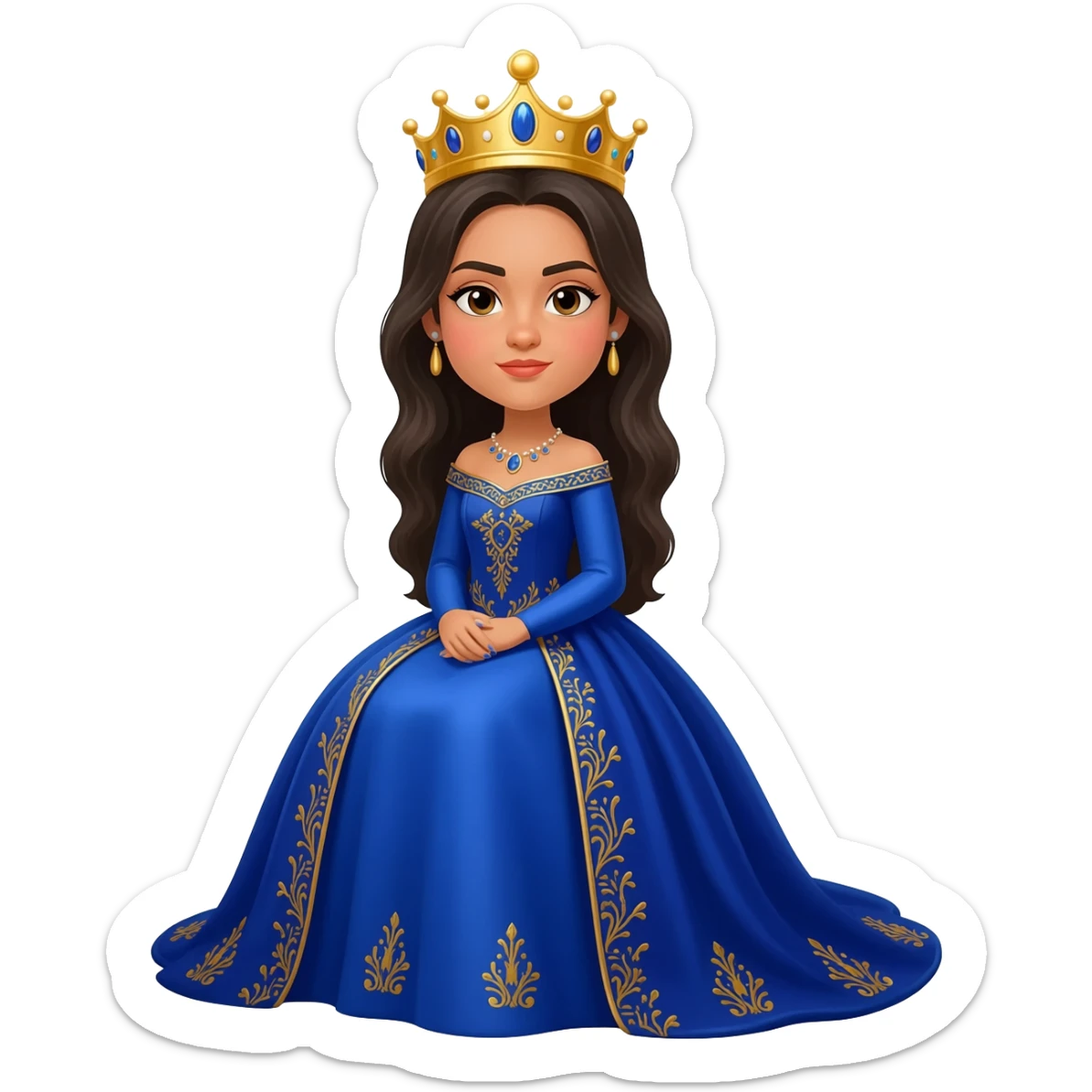 Latino queen with white skinL sticker