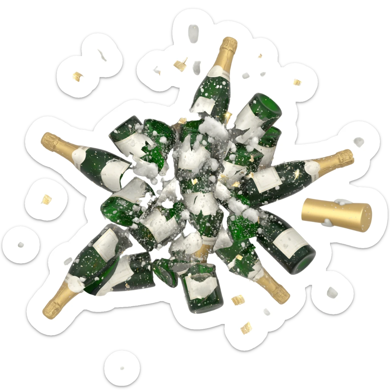 hundred bottles of champagne and you shoot it all over the walls sticker