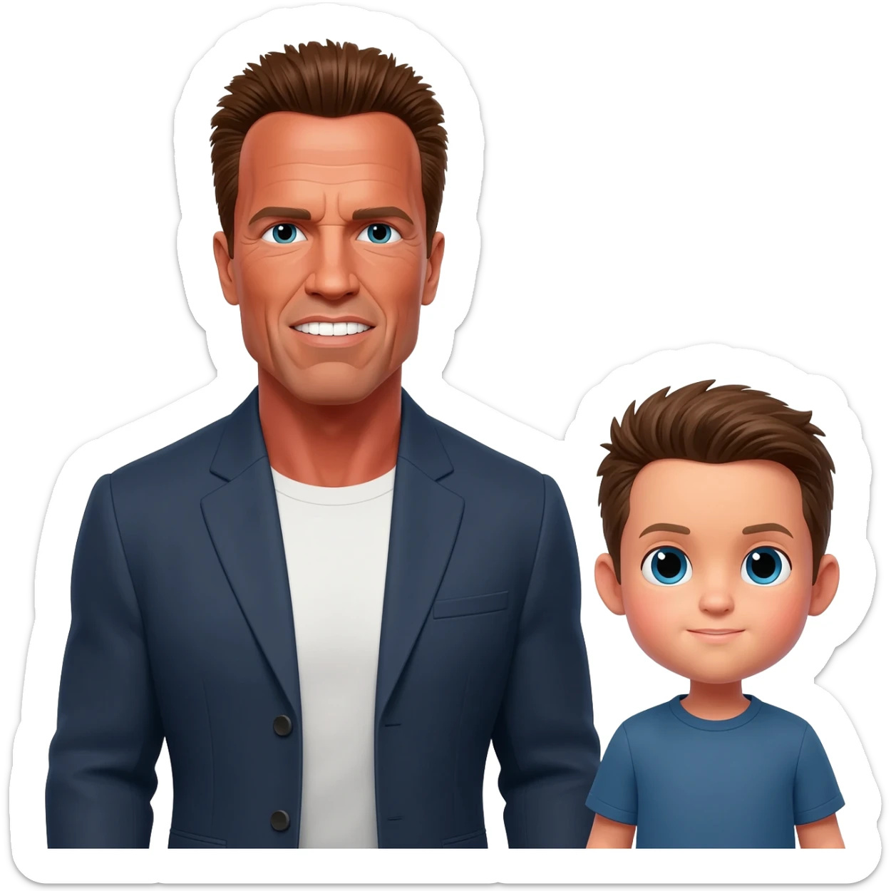 Arnold Schwarzenegger with his little boy sticker