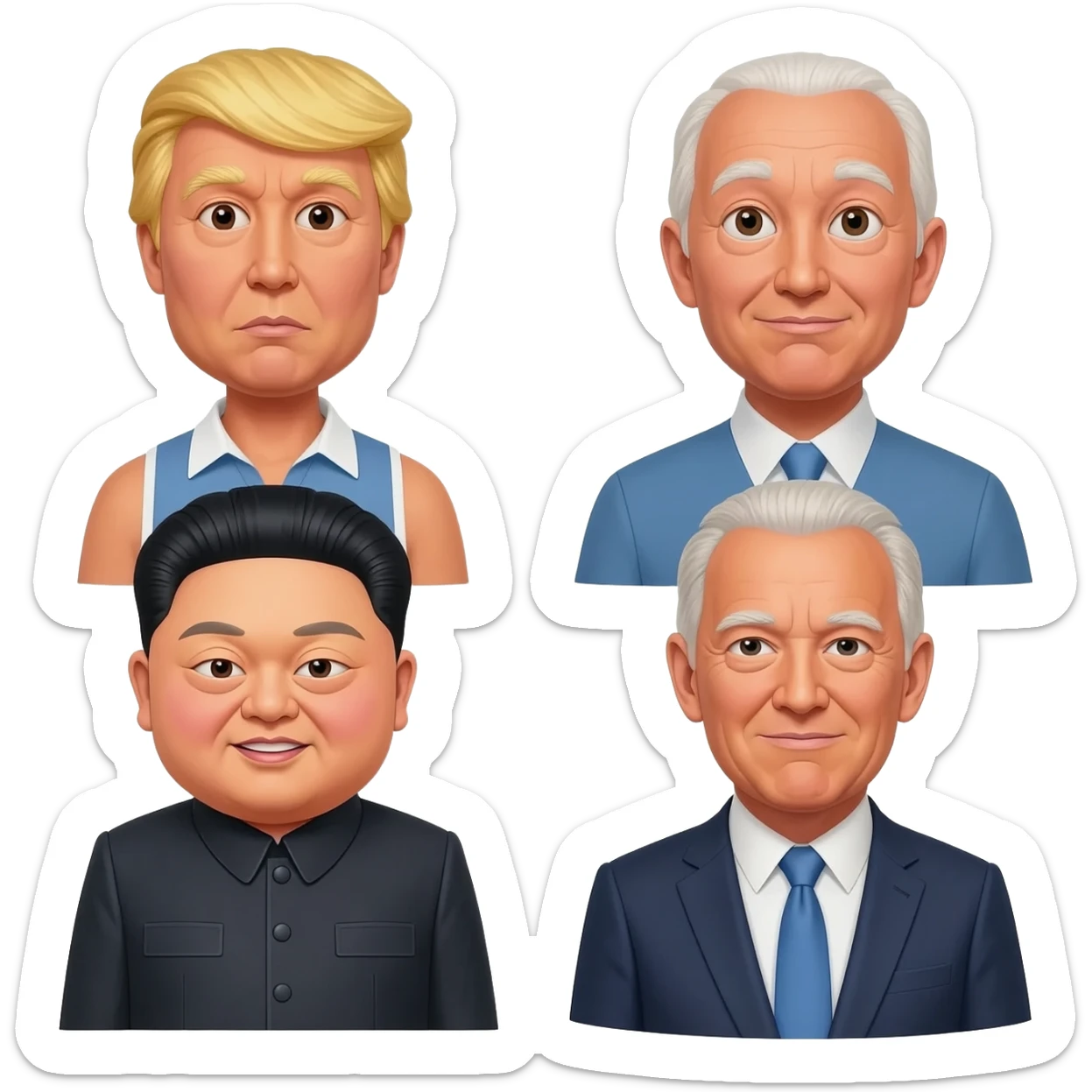 Donald Trump vs Kim Jong Un vs Joe Biden sticker