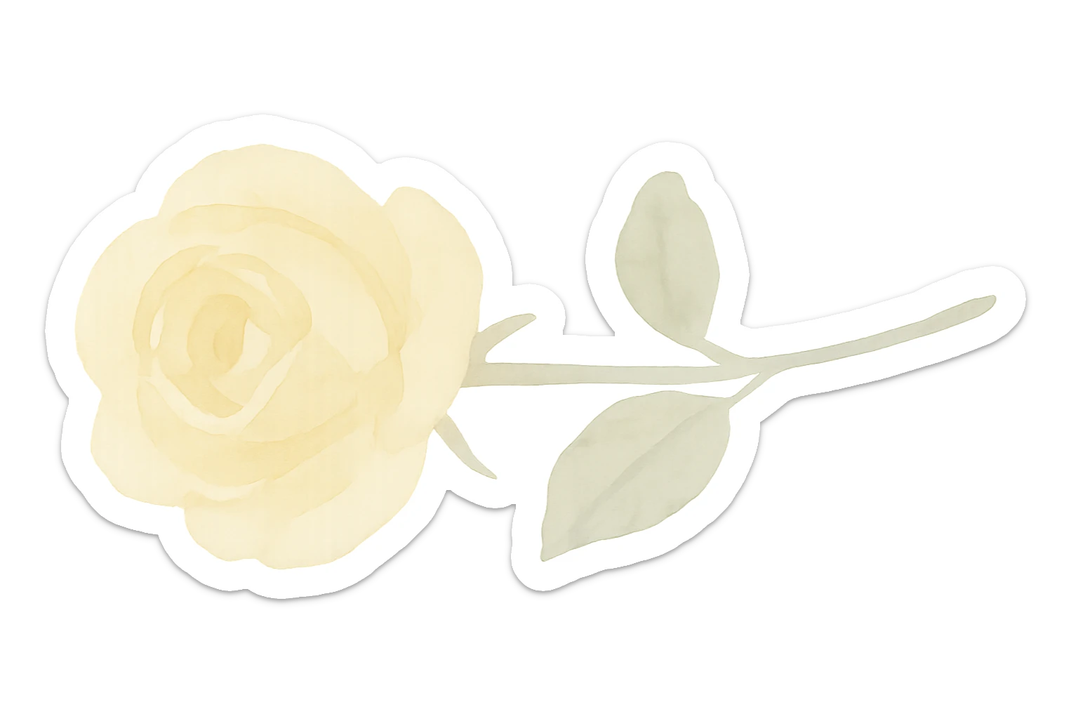 oil painting art style, visible brushstrokes, dreamy, yellow rose laid horizontal sticker