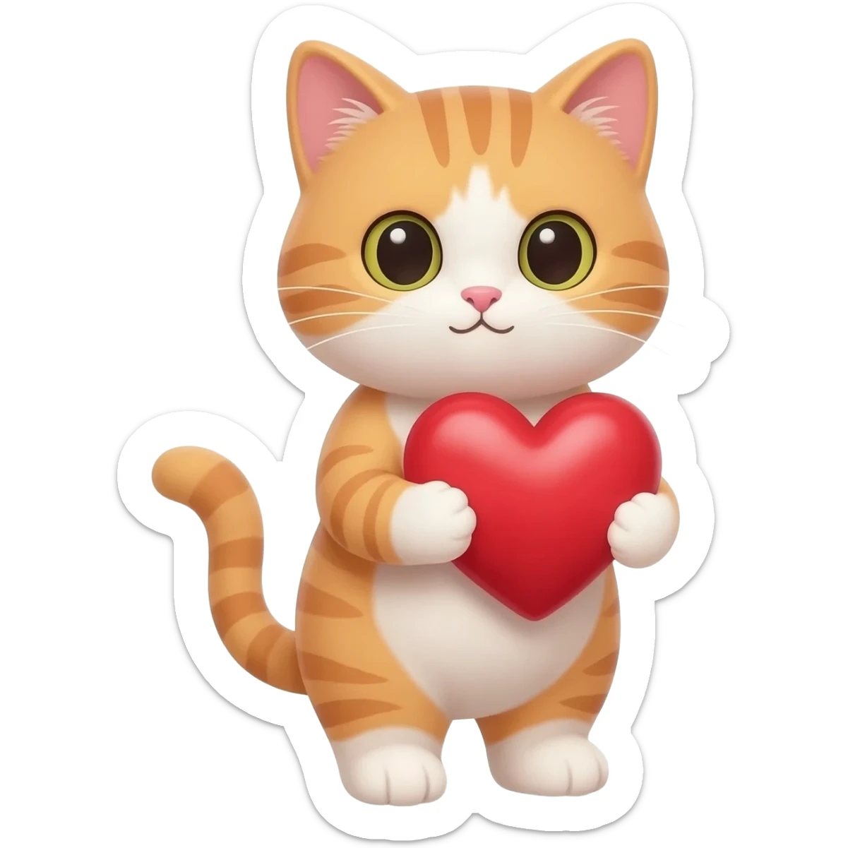 котик тримає сердечко sticker