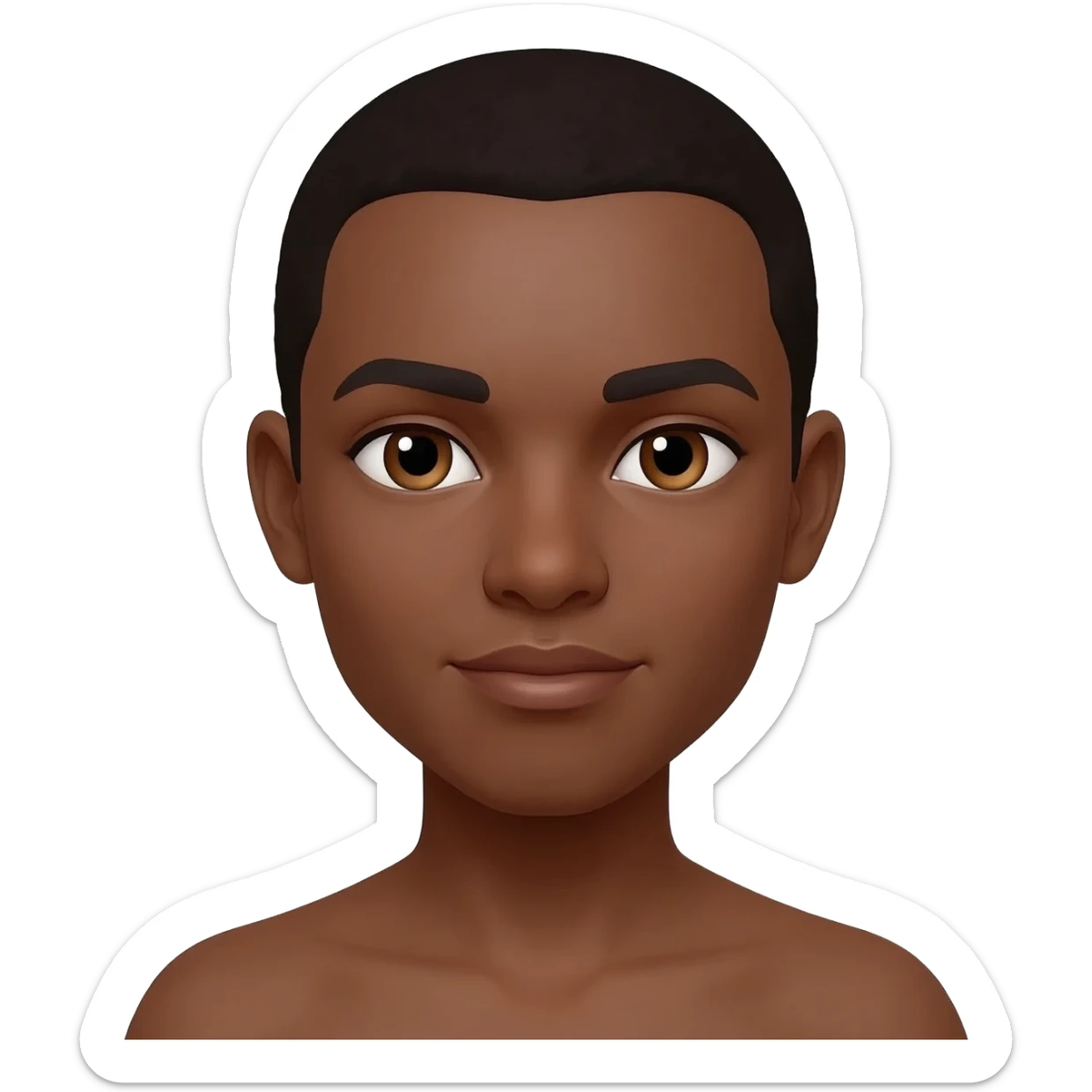 Brown skin hazel eyes sticker