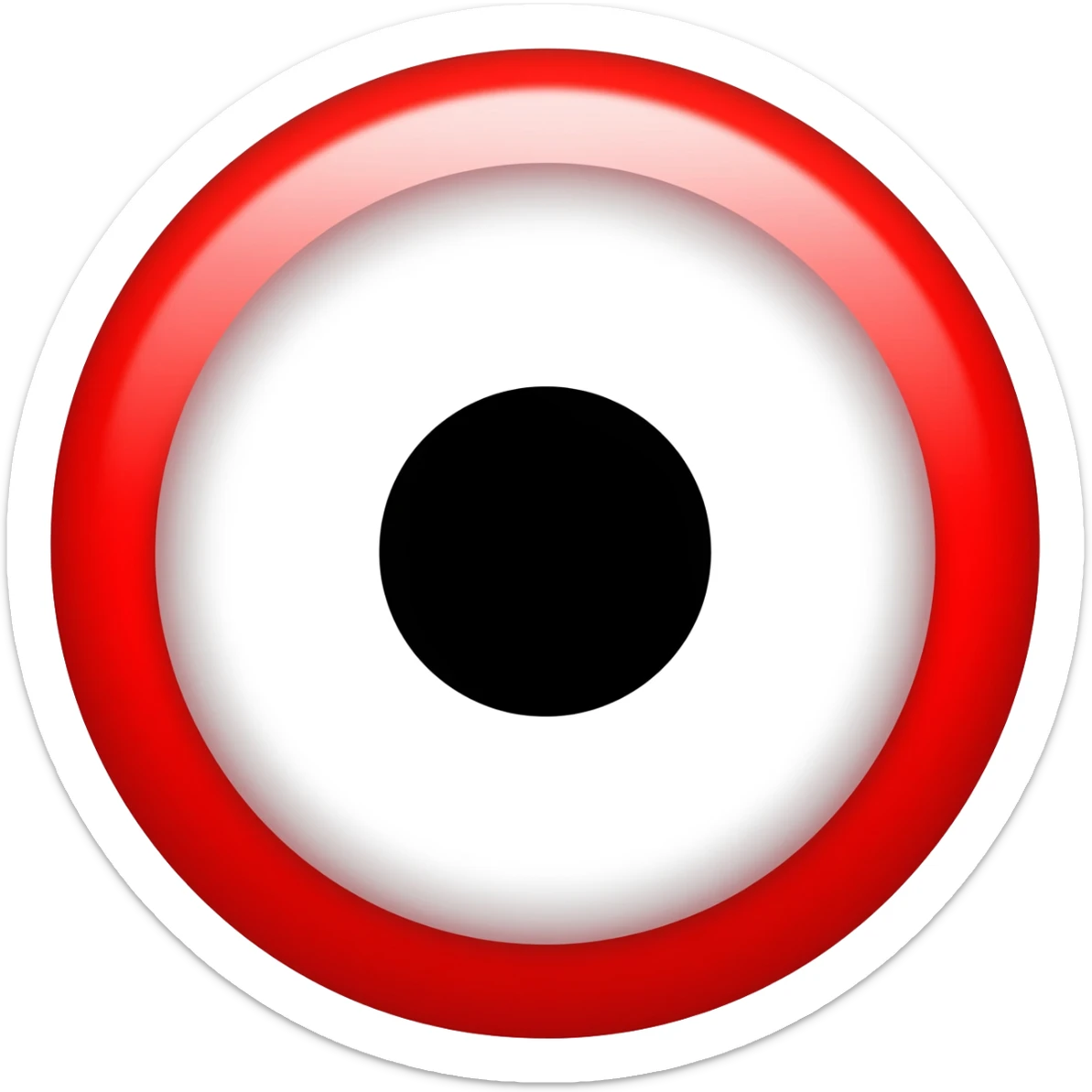 Create an emoji where there is a outer red circle inside there another circle of white and the inside which another black circle like that of eye of lord jagannath sticker
