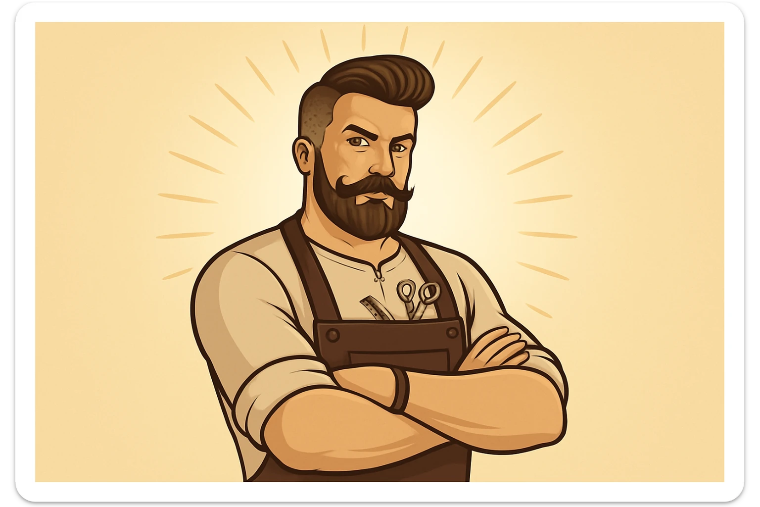 shu pozada turgan sartaroshni tuzib ber sticker