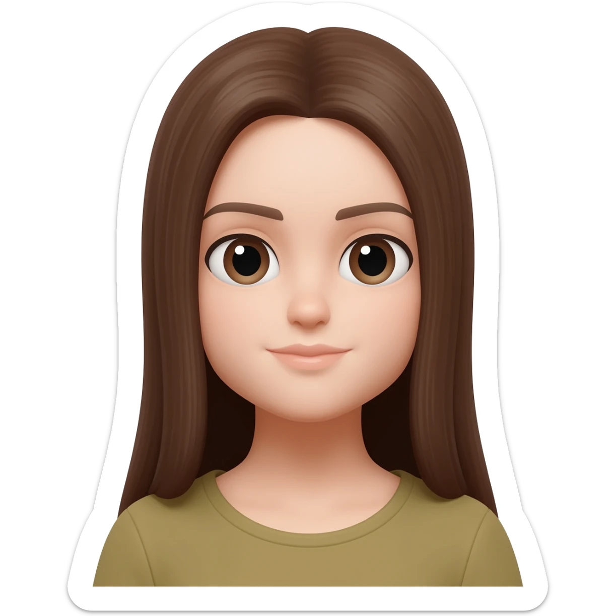 Chica con cabello liso sticker